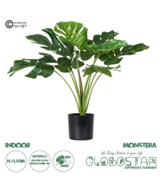 GloboStar® Artificial Garden MONSTERA PLANT 20000 - Τεχνητό Διακοσμητικό Φυτό Μονστέρα Υ50cm